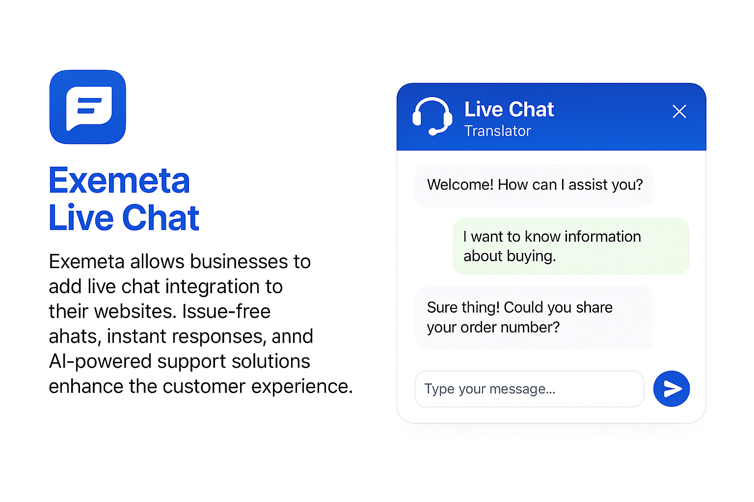 Exemeta Live Chat Integration