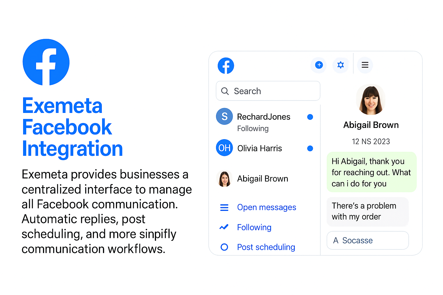 Exemeta Facebook Integration Image